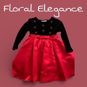 Rare Editions Black Dress with Red Accent girls 4T